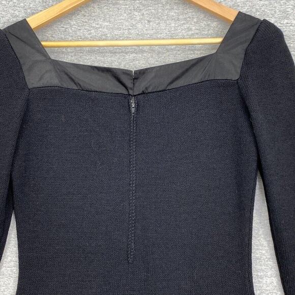 St John Dress Womens 4 Maria Gray Black Santana Knit Evening Formal Sexy - Picture 6 of 12